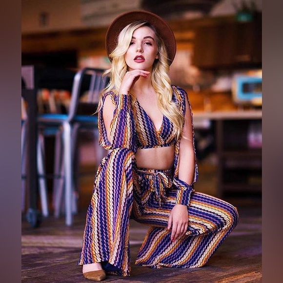 BRAND NEW 🔥 FASHION NOVA ISLAND IN THE SUN MATCHING SET (crop top and pants) - Picture 16 of 16